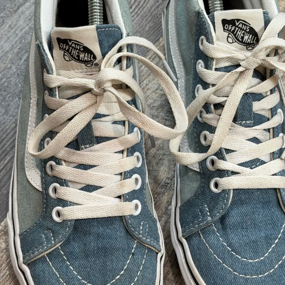 Vans Sk8-Mid Reissue Sneakers Mens 7.5 Blue Denim Two-Tone Mid-Top Skate Shoes